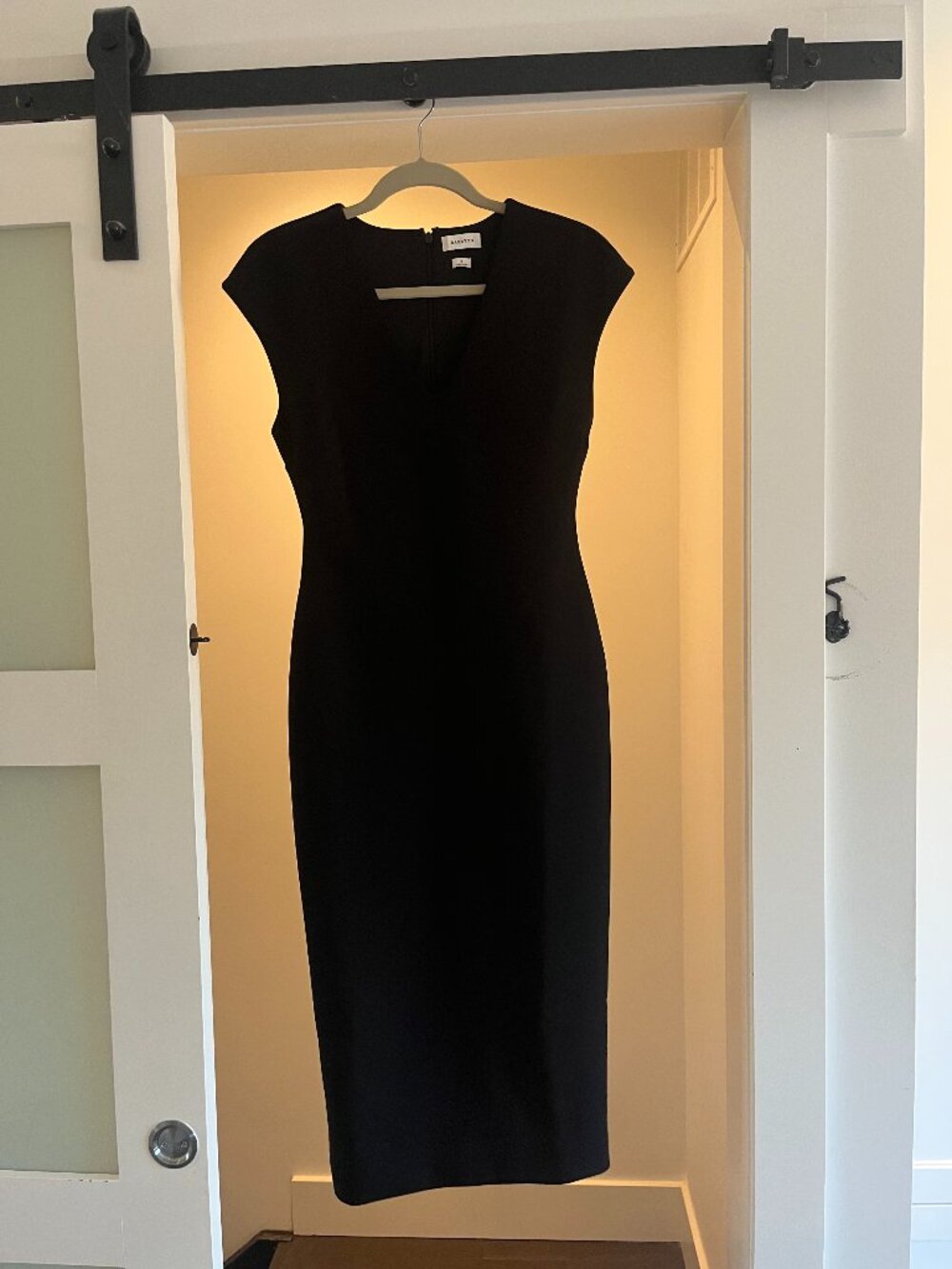 Babaton Black Classic Fitted Midi Dress – Size Small